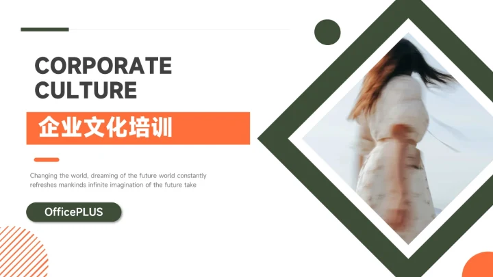 文艺橙绿企业文化培训PPT模板
