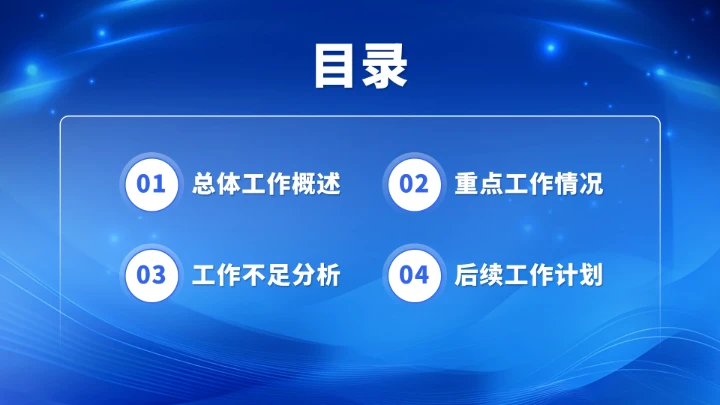 蓝色高端工作汇报述职总结PPT模板