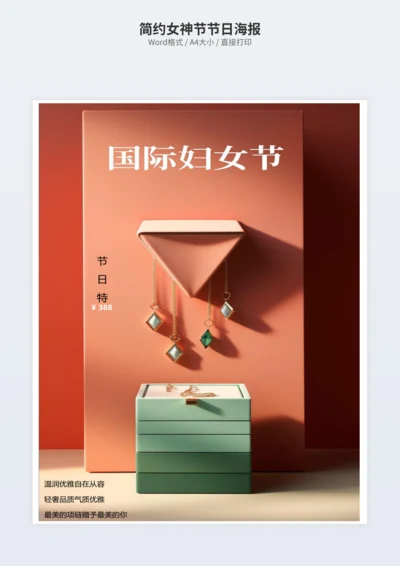 简约女神节节日海报