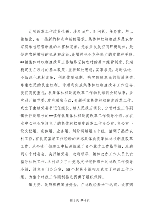 乡镇深化集体林权制度主体改革工作总结.docx