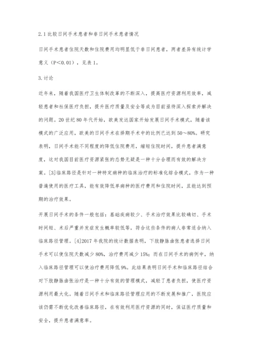 下肢静脉曲张日间手术临床路径实施效果评价.docx