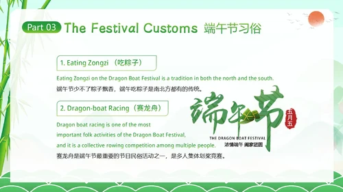端午节英文介绍英语端午节习俗知识PPT课件