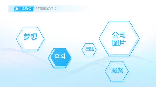 蓝色大气年中工作总结商务动态PPT