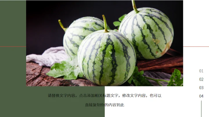 西瓜产品推介会西瓜背景通用PPT模板