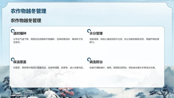 蓝色简约风立冬节气知识讲解