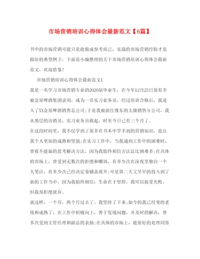 精编市场营销培训心得体会范文【6篇】.docx