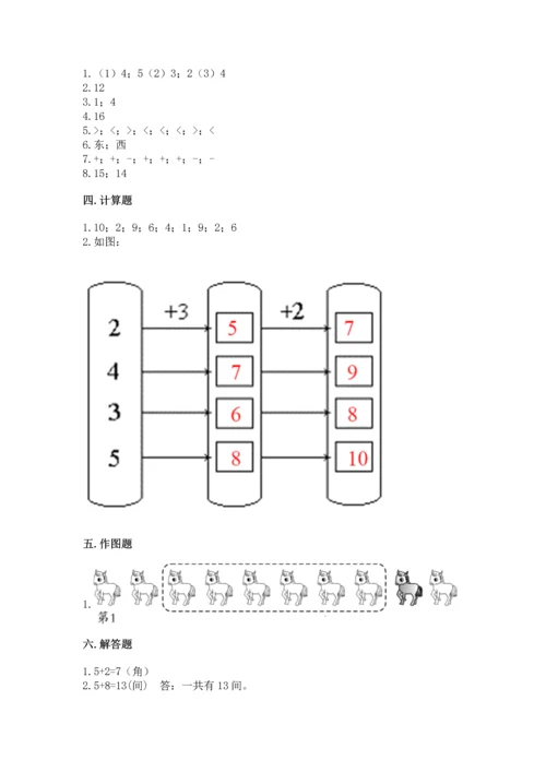 小学一年级上册数学期末测试卷（综合题）word版.docx