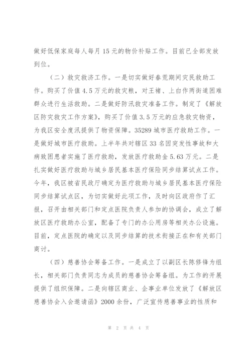 民政局2009年上半年工作总结及下一步工作重点.docx