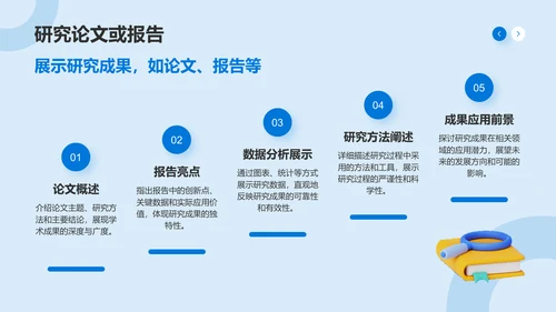 蓝色3D风大学课程期末作业成果汇报PPT模板