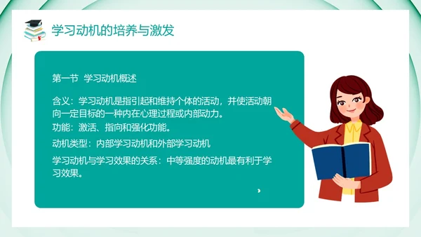 绿色卡通风教育心理学PPT模板