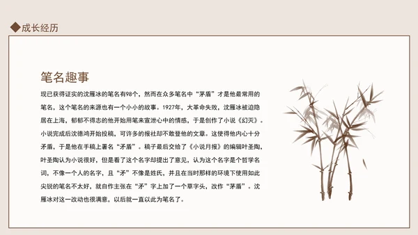 著名作家茅盾先生事迹学习PPT课件