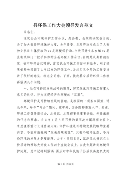 县环保工作大会领导发言范文.docx