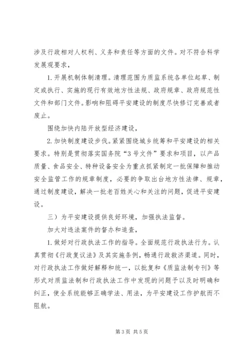 质监局推进平安建设落实方案.docx