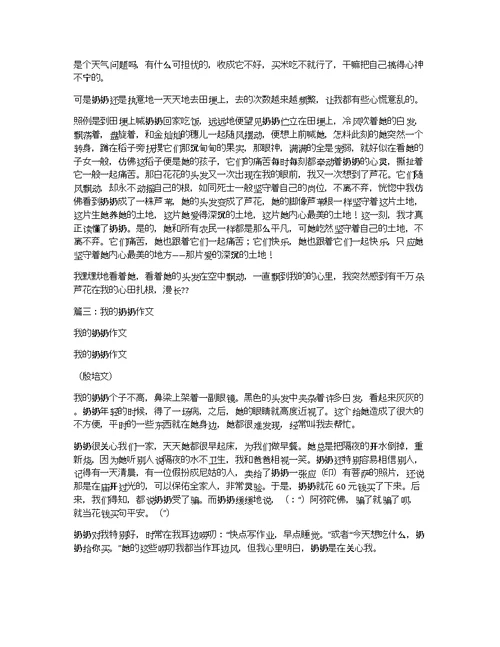 我的奶奶作文600字