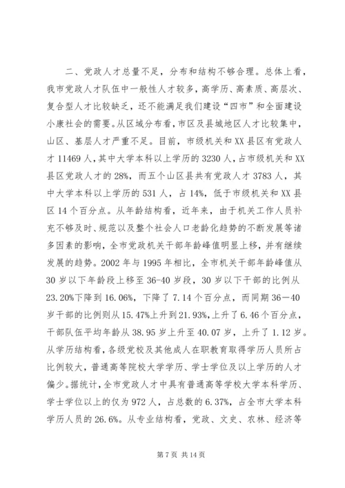 市党政人才队伍建设情况调查.docx