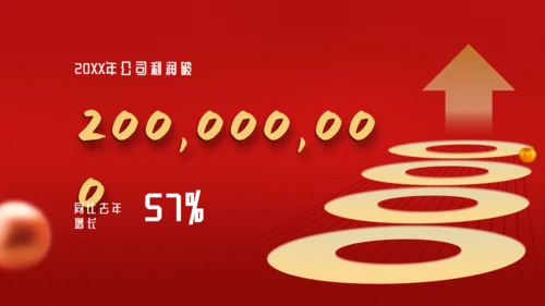 红色喜庆风年终总结报告通用PPT模板