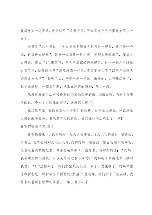 春节的收获作文四篇
