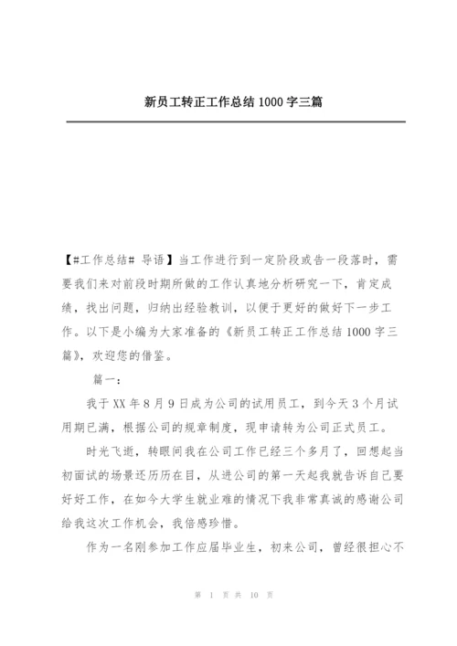 新员工转正工作总结1000字三篇.docx