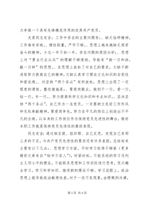 机关第二党支部关于召开专题组织生活会情况的报告 (6).docx