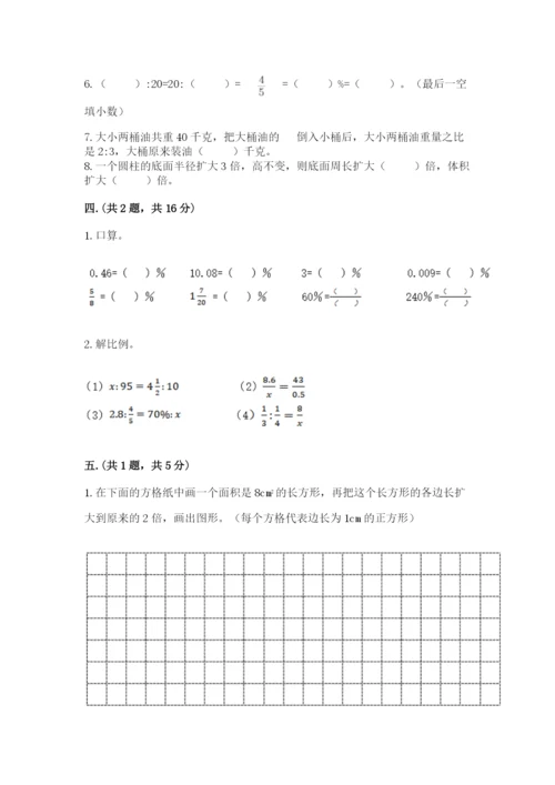 人教版数学六年级下册试题期末模拟检测卷及答案（典优）.docx