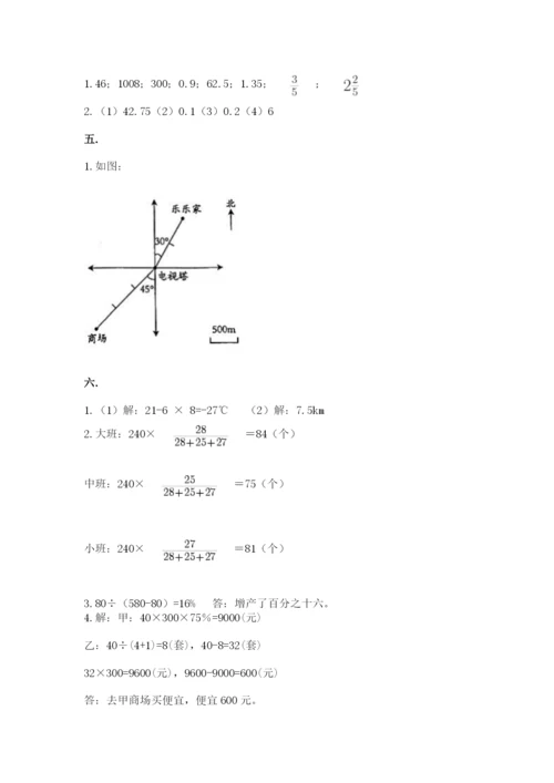 苏教版数学小升初模拟试卷附完整答案（精选题）.docx