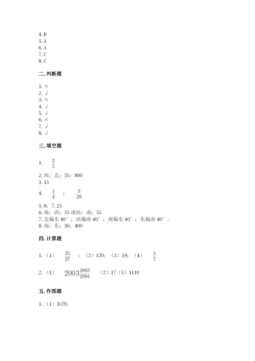 人教版六年级上册数学期中考试试卷带答案（完整版）.docx