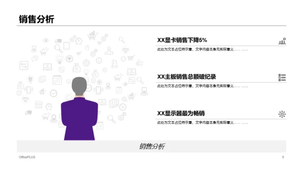 紫色年度电脑销售总结报告PPT案例