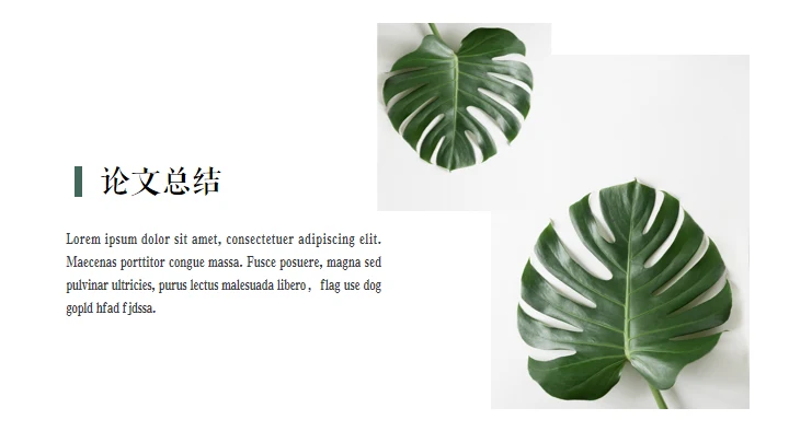 绿色植物自然风格答辩通用PPT模板