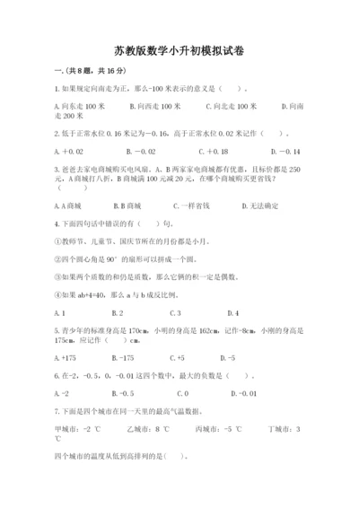 苏教版数学小升初模拟试卷往年题考.docx