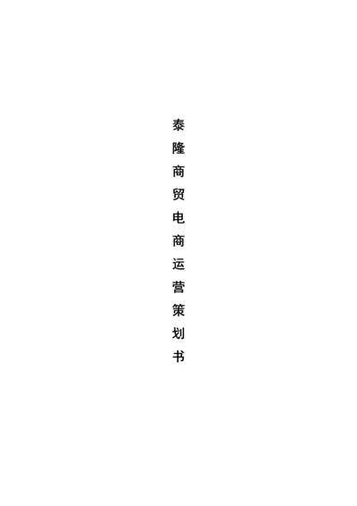 泰隆商贸电商运营策划书.docx