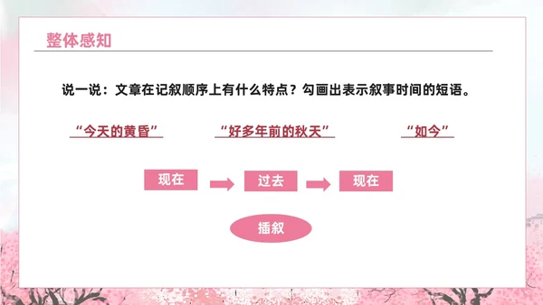 粉色水彩水墨一颗小桃树课件PPT七年级语文下册PPT七年级下册语文课件