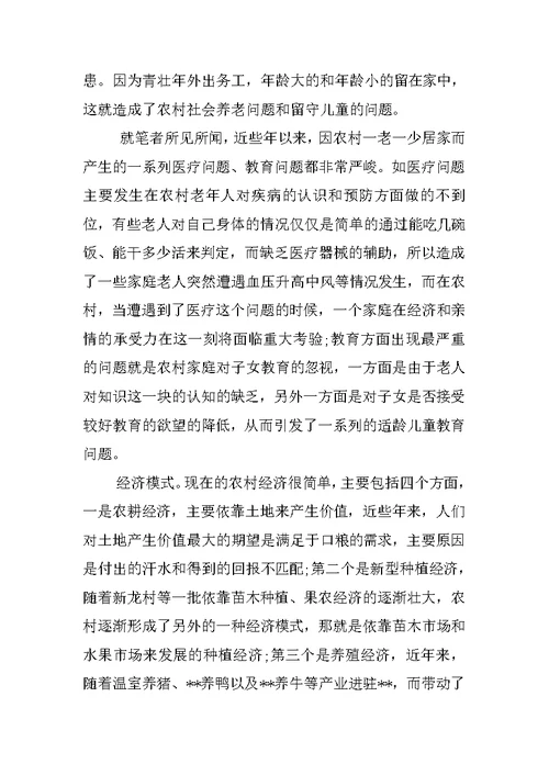 XX农村经济发展调查报告