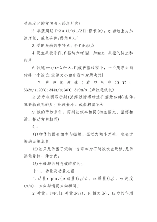 2022高中物理公式大全.docx