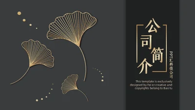 商务黑金公司简介通用PPT模板