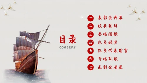 简约背景十佳少先队员评选表彰青少年PPT建队日