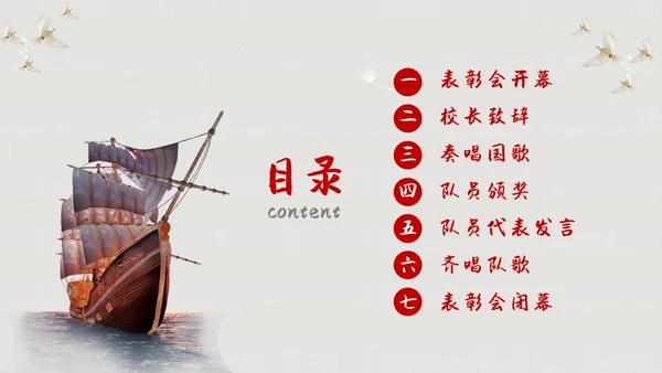 简约背景十佳少先队员评选表彰青少年PPT建队日