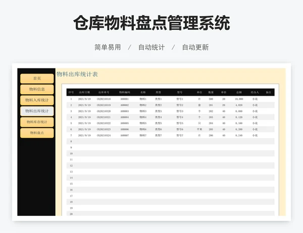 仓库物料盘点管理系统