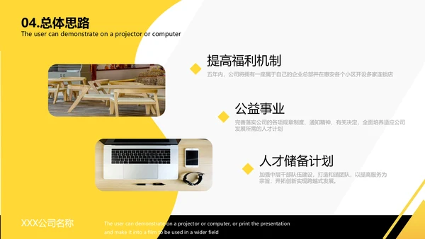 黄色简约企业宣传PPT模板