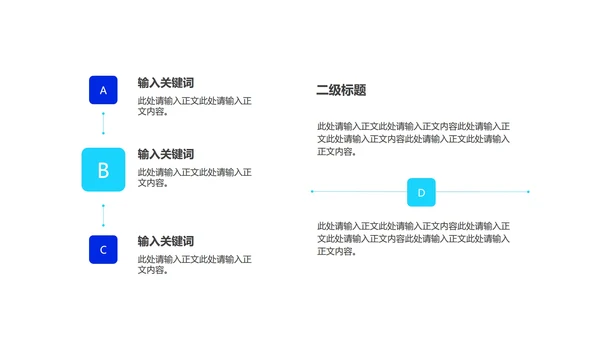 蓝色微立体项目总结汇报PPT模板