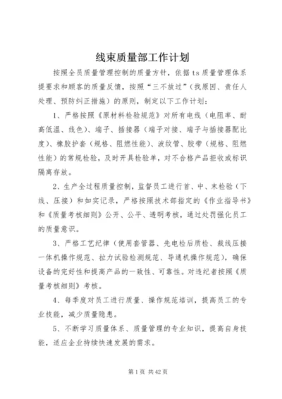 线束质量部工作计划.docx