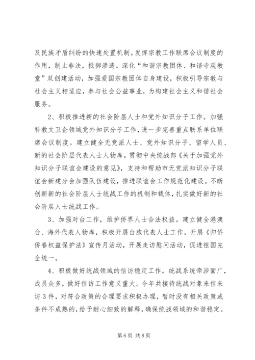 县委统战部工作报告材料.docx