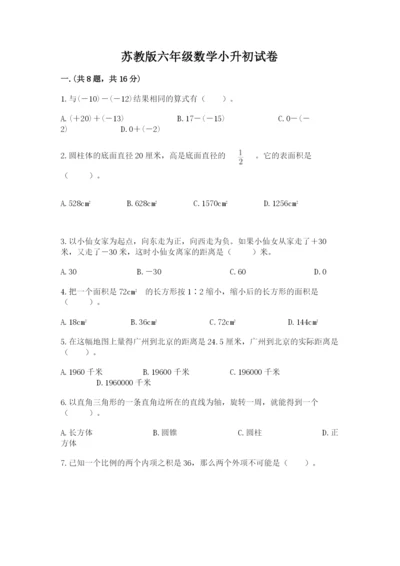 苏教版六年级数学小升初试卷及完整答案【精品】.docx