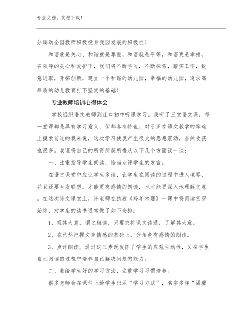 专业教师培训心得体会优选例文24篇合辑.docx