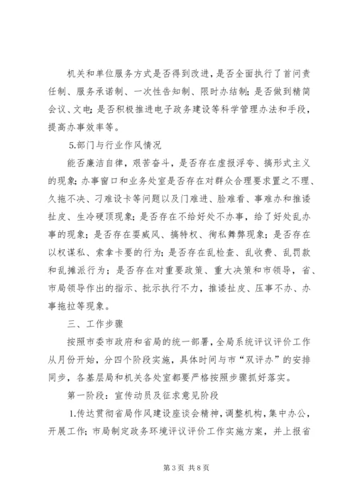 药监系统开展政务环境评议评价工作实施方案.docx