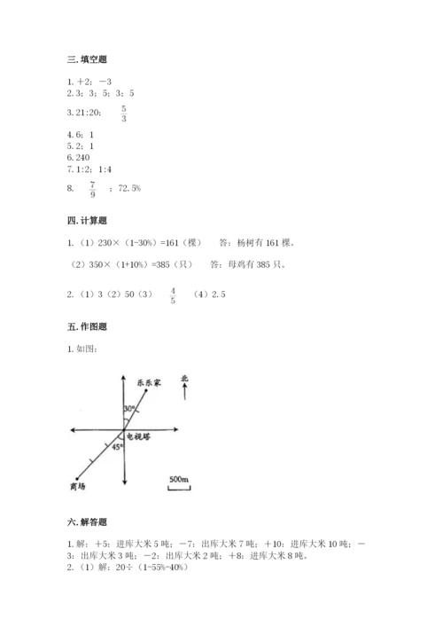 平武县六年级下册数学期末测试卷往年题考.docx