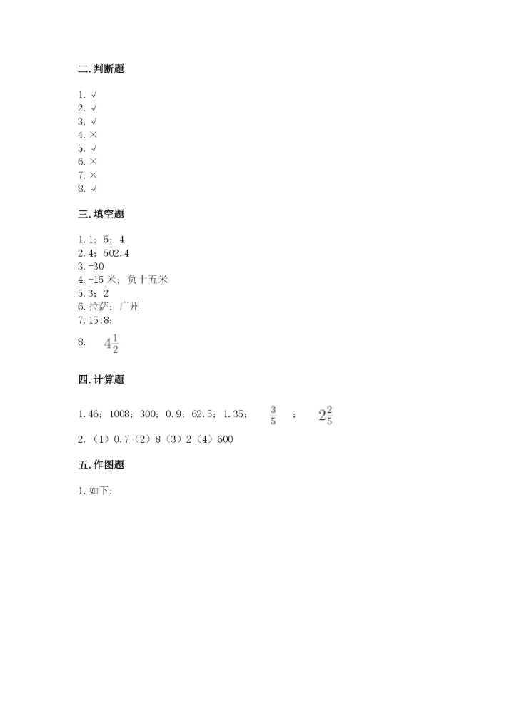 六年级下册数学期末测试卷含完整答案（夺冠）.docx