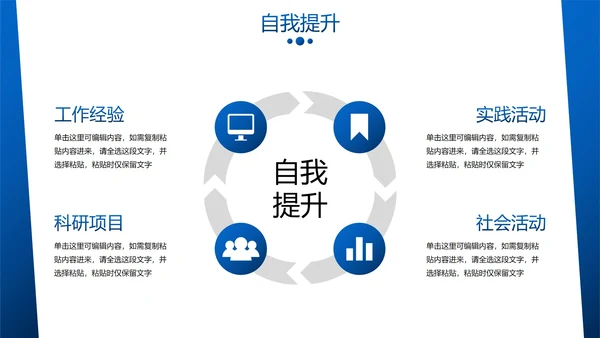 蓝色几何商务大学生就业指南PPT模板