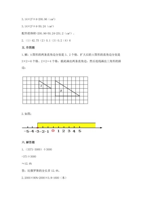 人教版六年级下册数学期末测试卷附答案（黄金题型）.docx