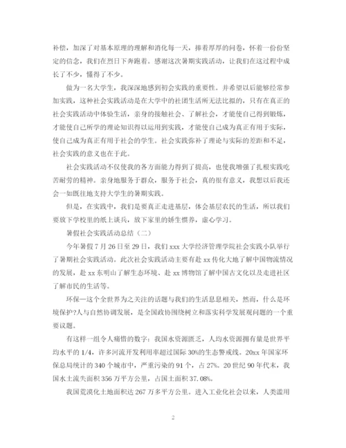 精编之暑假社会实践的优秀活动总结范文.docx