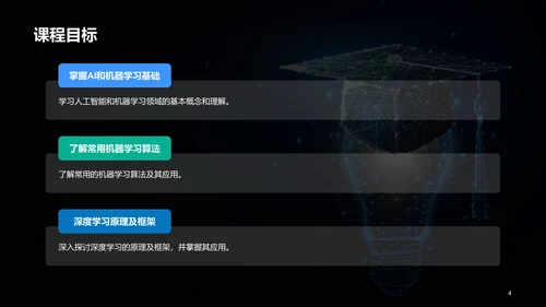 蓝色酷炫人工智能与机器课程学习PPT模板
